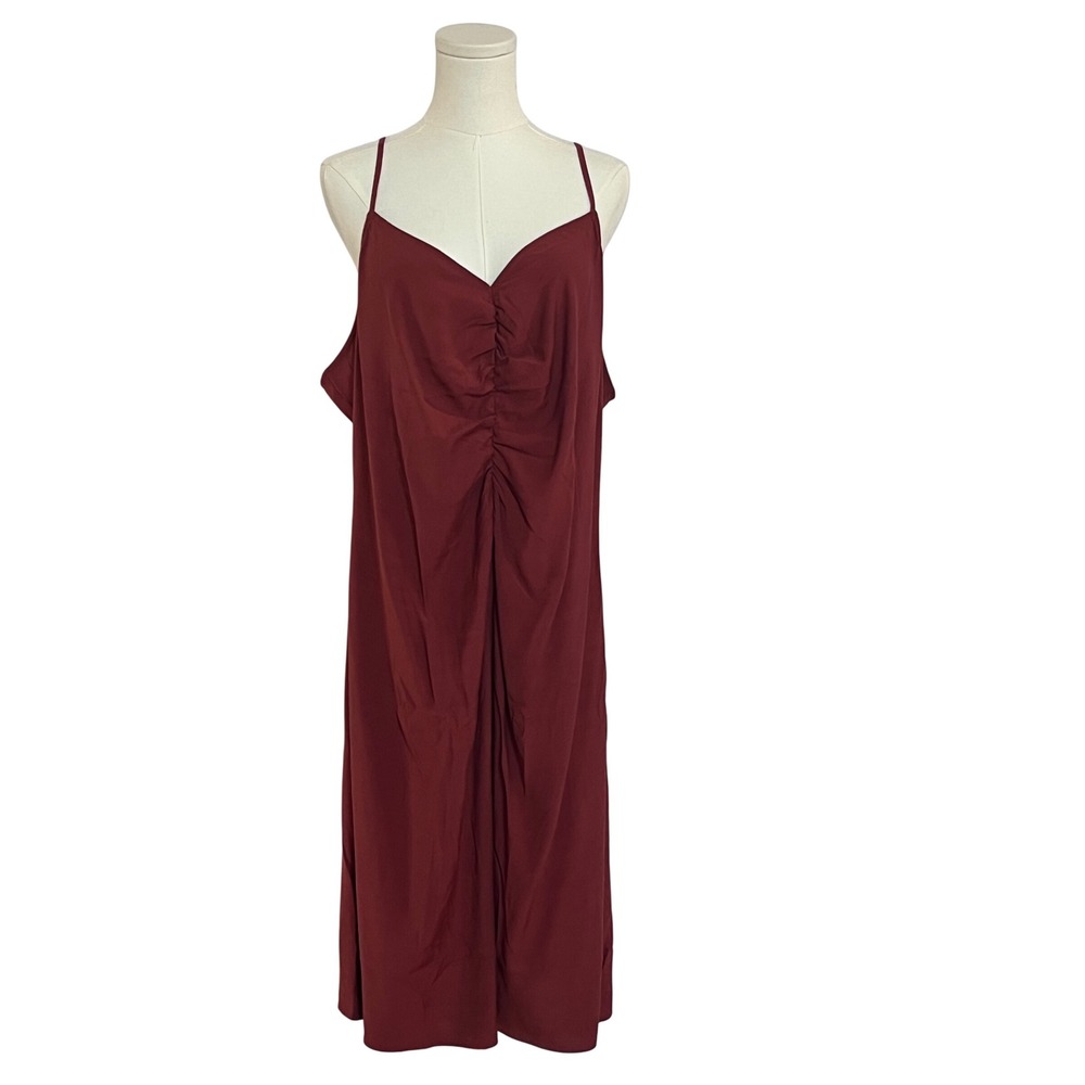 Nine‎ West Ruched Front Dress Strappy Midi XX Large